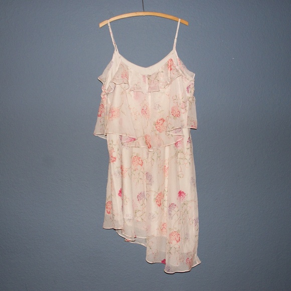 NEW Floral Sleeveless Ruffle Asymmetrical Dress C8 - Picture 5 of 8